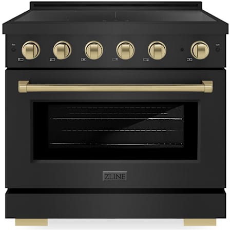 ZLINE Paramount 36 Inch Wide 5.2 Cu. Ft. Free Standing Induction Range with Knob Controls and Anti-Glare Matte Coating Black Stainless Steel