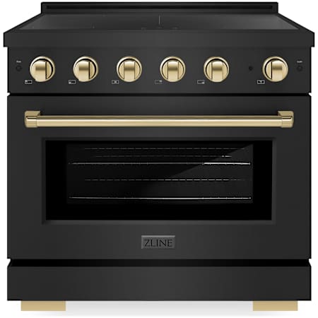 ZLINE Paramount 36 Inch Wide 5.2 Cu. Ft. Free Standing Induction Range with Knob Controls and Convection Black Stainless Steel