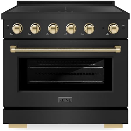 ZLINE Paramount 36 Inch Wide 5.2 Cu. Ft. Free Standing Induction Range with Knob Controls and Anti-Glare Matte Coating Black Stainless Steel
