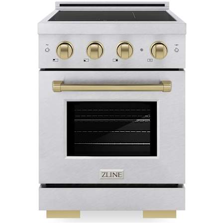 ZLINE Paramount 24 Inch Wide 3.2 Cu. Ft. Free Standing Induction Range with Knob Controls and Convection Satin Stainless Steel