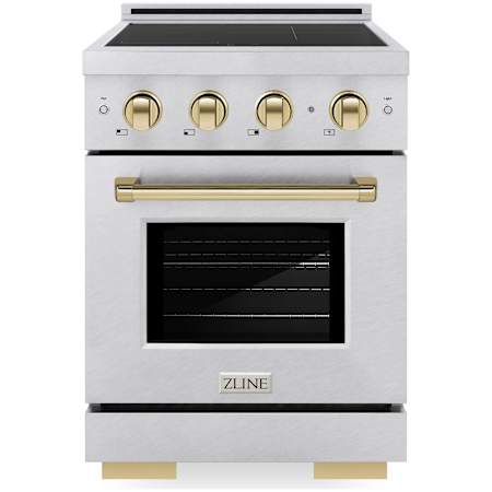 ZLINE Paramount 24 Inch Wide 3.2 Cu. Ft. Free Standing Induction Range with Knob Controls and Anti-Glare Matte Coating Satin Stainless Steel