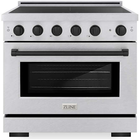 ZLINE Paramount 36 Inch Wide 5.2 Cu. Ft. Free Standing Induction Range with Knob Controls and Anti-Glare Matte Coating Satin Stainless Steel