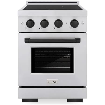 ZLINE Paramount 24 Inch Wide 3.2 Cu. Ft. Free Standing Induction Range with Knob Controls and Anti-Glare Matte Coating Stainless Steel