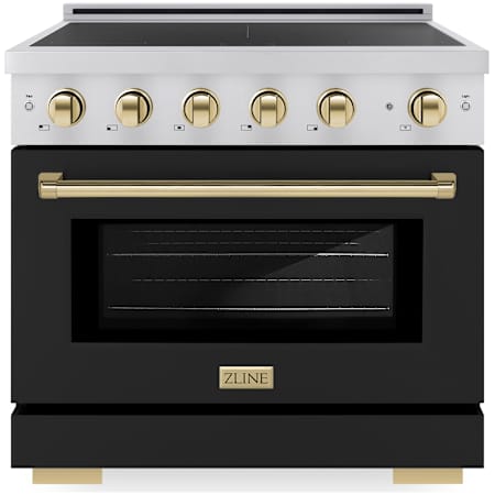 ZLINE Paramount 36 Inch Wide 5.2 Cu. Ft. Free Standing Induction Range with Knob Controls and Anti-Scratch Glass Stainless Steel / Black Matte