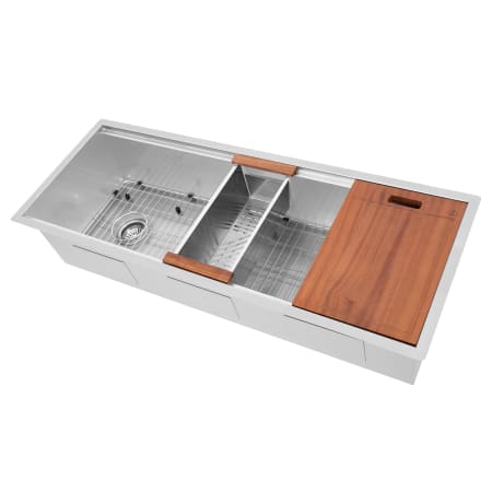 ZLINE Garmisch 47" Undermount Single Basin Stainless Steel Kitchen Sink with Basket Strainer, Colander, and Cutting Board Stainless Steel