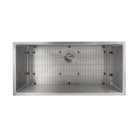 ZLINE 33" Undermount Single Basin Stainless Steel Kitchen Sink with Basin Rack and Basket Strainer Stainless Steel