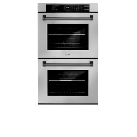 ZLINE Autograph Edition 30 Inch Wide 10 Cu. Ft. Electric Double Oven with Exclusive Handle Design, Matte Black Accents, and True Convection Cooking Stainless Steel