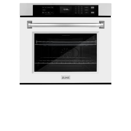 ZLINE 30 Inch Wide 5 Cu. Ft. Electric Single Oven with Air Fry Mode, True Convection Cooking, and White Matte Door Stainless Steel / White Matte