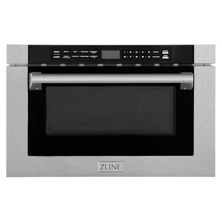 ZLINE 24 Inch Wide 1.2 Cu. Ft. 1000 Watt Fingerprint Resistant Drawer Microwave with Auto-Touch Open / Close Satin Stainless