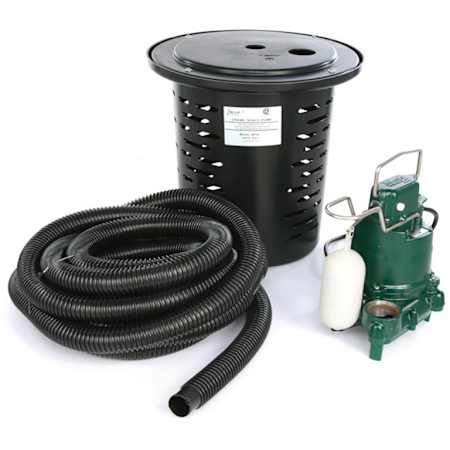 Zoeller 3/10 HP 43 GPM Cast Iron Crawl Space Sump Pump System with M53 Pump and 25' Hose Kit N/A