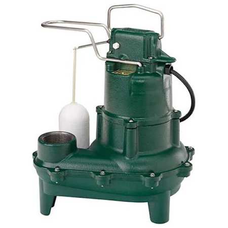 Zoeller 4/10 HP Cast Iron Sewage Pump with Vertical Float (25' Cord) (230V) N/A