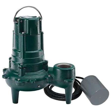 Zoeller 1/2 HP Cast Iron Sewage Pump with Piggyback Tether Float (35' Cord) (230V) N/A
