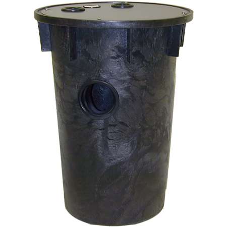 Zoeller 18" X 30" Polyethylene Sump Pump Basin with Steel Cover and 4" Pipe Seal Black