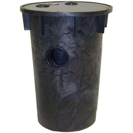 Zoeller 18" X 30" Polyethylene Sump Pump Basin with Steel Cover and 4" Pipe Seal Black