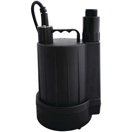 Zoeller Floor Sucker Model 42 1/6 HP (1") 15 GPM Oil-Free Submersible Utility Pump with 20' Cord and Garden Hose Adapter Black