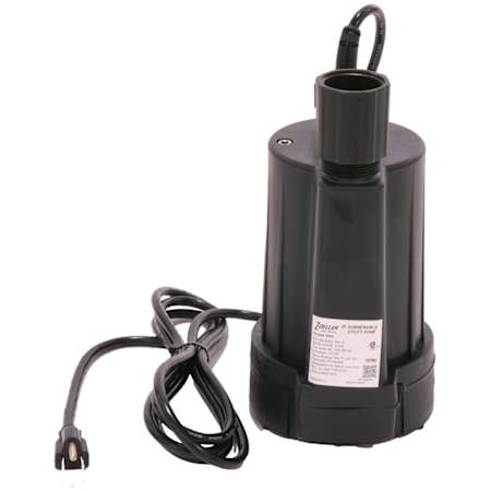 Zoeller Floor Sucker Model 46 1/2 HP 55 GPM (2") Oil-Free Submersible Utility Pump with Garden Hose Adapter Black