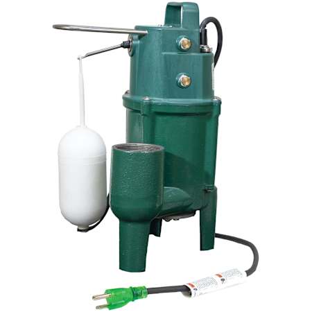 Zoeller Model 802 Shark Series 1/2 HP Cast Iron Single Phase 115V Automatic Grinder Pump Green