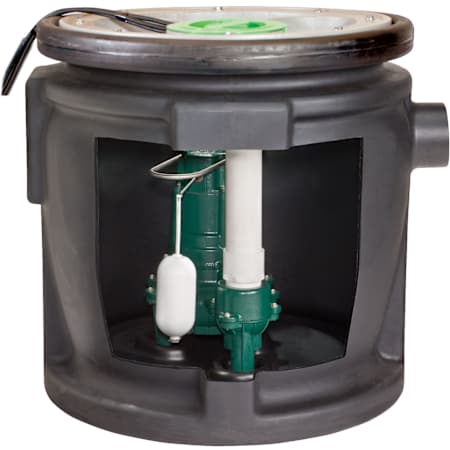 Zoeller Model 912 Simplex 24" x 24" Sewage Package System with M264 Black