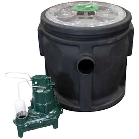 Zoeller Model 912 Simplex 24" x 24" Sewage Package System with M264 Black