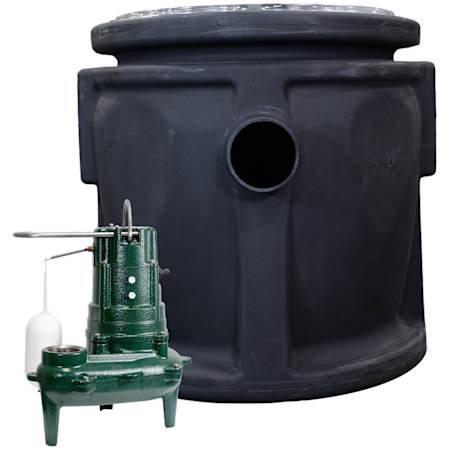 Zoeller Model 912 Simplex 24" x 24" Sewage Package System with M266 Black