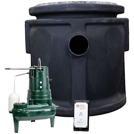 Zoeller 912 Simplex 24" x 24" Poly Sewage Package System with M267 Pump and Alarm N/A