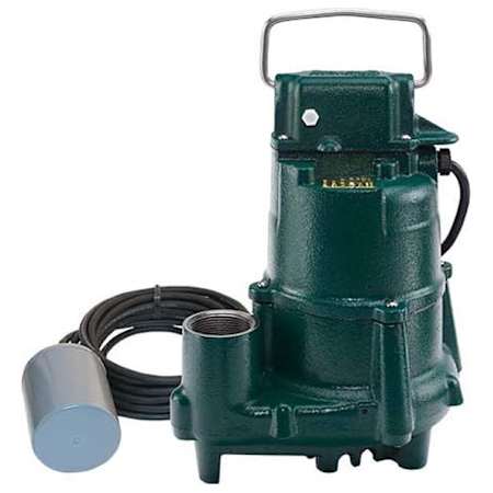 Zoeller 1/2 HP Cast Iron Submersible Sump / Effluent Pump with Piggyback Tether Float (230V) N/A