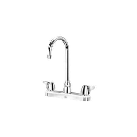 Zurn Aqua Spec Double Handle Kitchen Faucet with Metal Blade Knob Handles Chrome