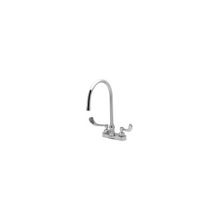 Zurn 4" Centerset Gooseneck Lead Free Double Handle Faucet with 4" Metal Wrist Blades from the AquaSpec Collection Polished Chrome