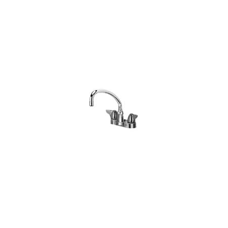 Zurn 4" Centerset Gooseneck Lead Free Double Handle Faucet with Metal Wrist Blades from the AquaSpec Collection Polished Chrome