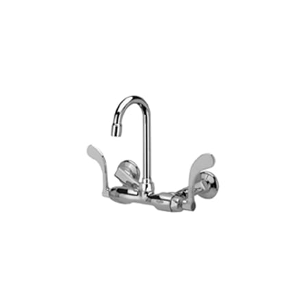 Zurn Service Sink Faucet with Gooseneck Spout and Wrist Blade Handles Chrome