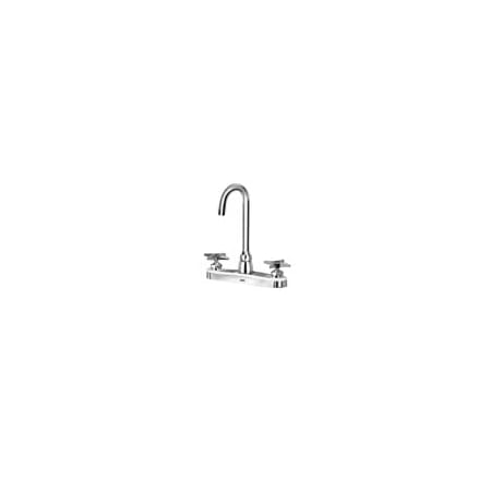 Zurn AquaSpec Gooseneck Lead Free Double Handle Kitchen Faucet with Metal Cross Handles Polished Chrome