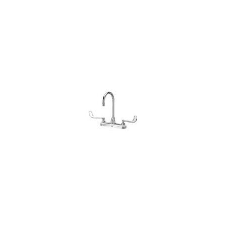 Zurn AquaSpec Gooseneck Lead Free Double Handle Kitchen Faucet 6" Metal Wrist Blades Polished Chrome