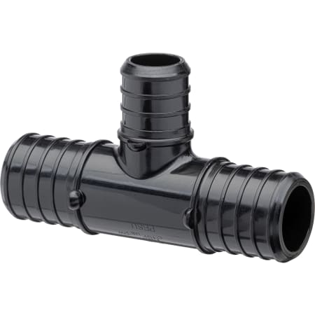 Zurn Qicksert Polymer Tee - 1" Barb X 1" Barb X 3/4" Barb N/A