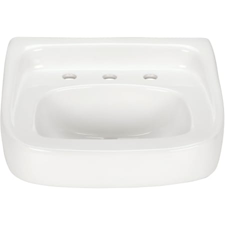 Zurn 21-1/2" Rectangular Vitreous China Wall Mounted Bathroom Sink with Overflow and 3 Faucet Holes at 8" Centers N/A