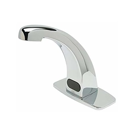 Zurn AquaSense 1.5 GPM Single Hole Electronic Bathroom Faucet with 6VDC Plug-In Power Converter and Cover Plate with 4" Centers Chrome