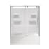 A and E Bath and Shower 60" Alcove Shower Kit with Tub, 8 mm Left Side Opening Sliding Door and Left Side Drain Chrome