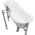A and E Bath and Shower Dorya 70" Clawfoot Acrylic and Fiberglass Soaking Tub with Front Drain, Drain Assembly and Overflow - Includes Hand Shower White