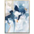 A and E Bath and Shower Modern 40" x 30" Gathering Framed Abstract Painting on Canvas Blue