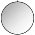 A and E Bath and Shower Haylo 36" Diameter Circular Metal Framed Bathroom Mirror Black