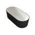 A and E Bath and Shower 59" Free Standing Acrylic Soaking Tub with Center Drain and Overflow Black