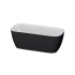 A and E Bath and Shower Panya 63" Free Standing Acrylic and Fiberglass Soaking Tub with Center Drain and Overflow Black