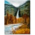 A and E Bath and Shower Modern 45" x 36" Silverfall Frameless Landscapes Painting on Canvas Gray