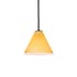 Access Lighting Martini 1 Light LED Pendant - 7" Wide with Amber Glass Shade Brushed Steel