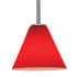 Access Lighting Martini 1 Light LED Pendant - 7" Wide with Red Glass Shade Brushed Steel