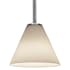 Access Lighting Martini 1 Light LED Pendant - 7" Wide with White Glass Shade Brushed Steel