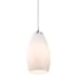 Access Lighting Champagne 1 Light LED Pendant - 5" Wide with White Stone Glass Shade Brushed Steel
