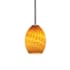 Access Lighting Brandy FireBird 6" Wide Mini Pendant - Rod Hung Brushed Steel / Amber Fire Bird