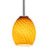 Access Lighting Brandy FireBird 1 Light LED Pendant - 6" Wide with Amber Glass Shade Brushed Steel