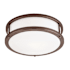 Access Lighting Conga 2 Light 16" Wide Flush Mount Drum Ceiling Fixture - 2700K Bronze / Opal