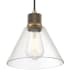 Access Lighting Port Nine 8" Wide LED Mini Pendant with Glass Shade Antique Brushed Brass